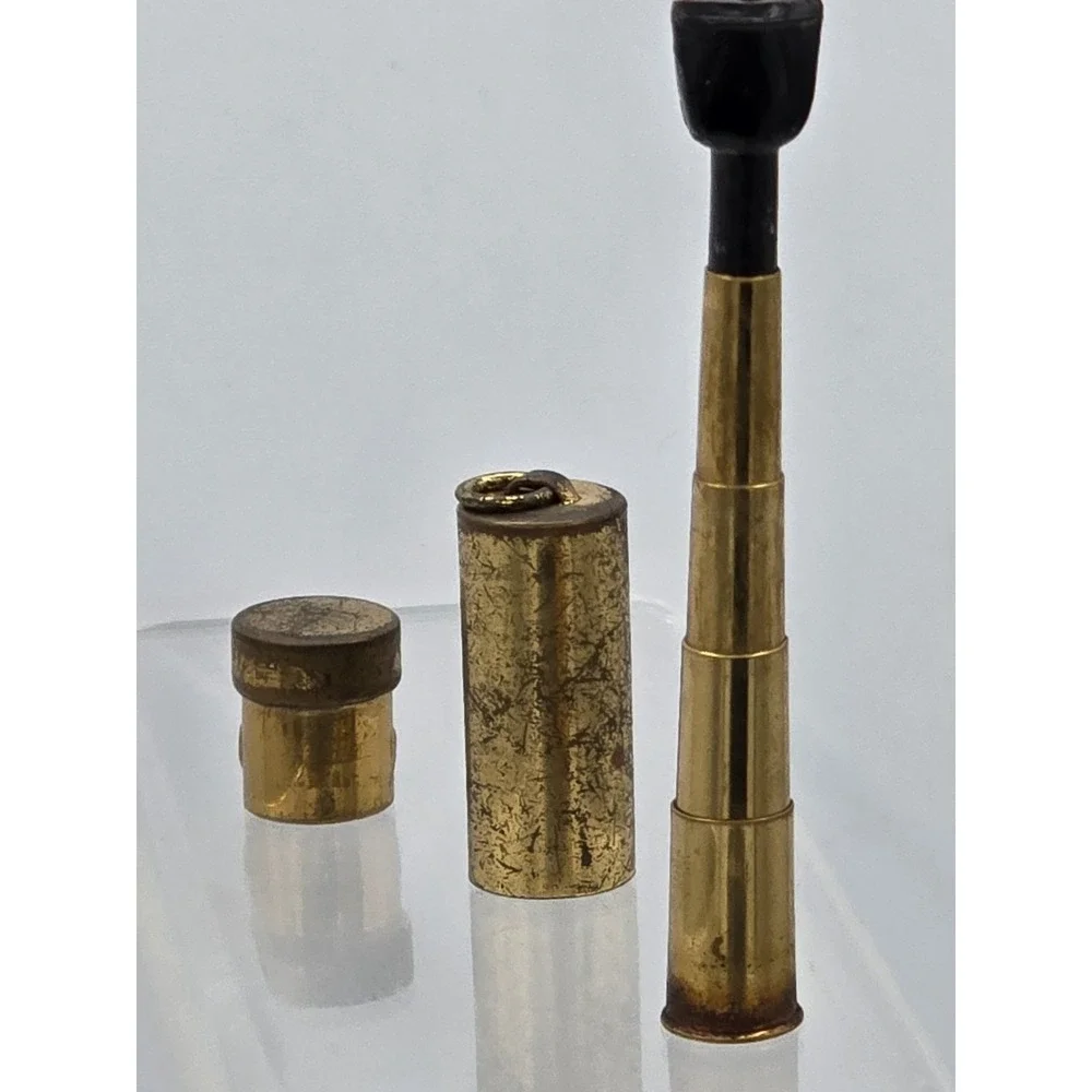 Vintage Scope Brass Telescoping Cigarette Holder With Container